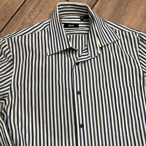 Boss Hugo Boss Shirt Mens Striped Dress Button Up